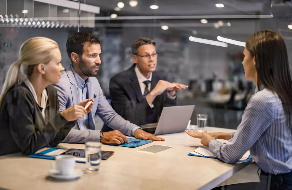 Job Interview with Candidate and Panel of Professionals.