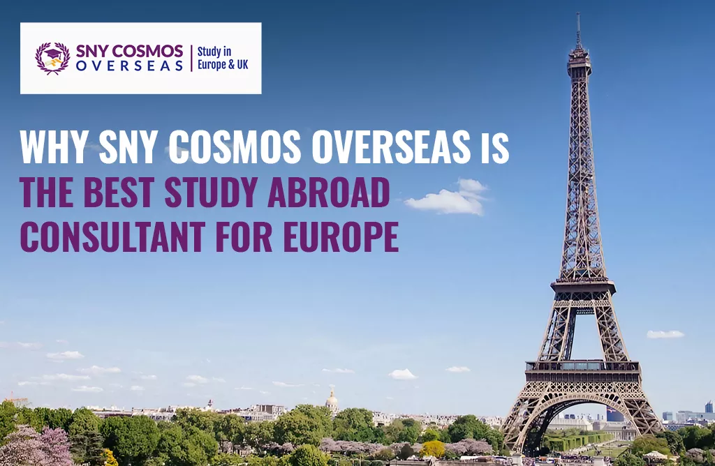 SNY Cosmos Study Abroad Europe banner with Eiffel Tower