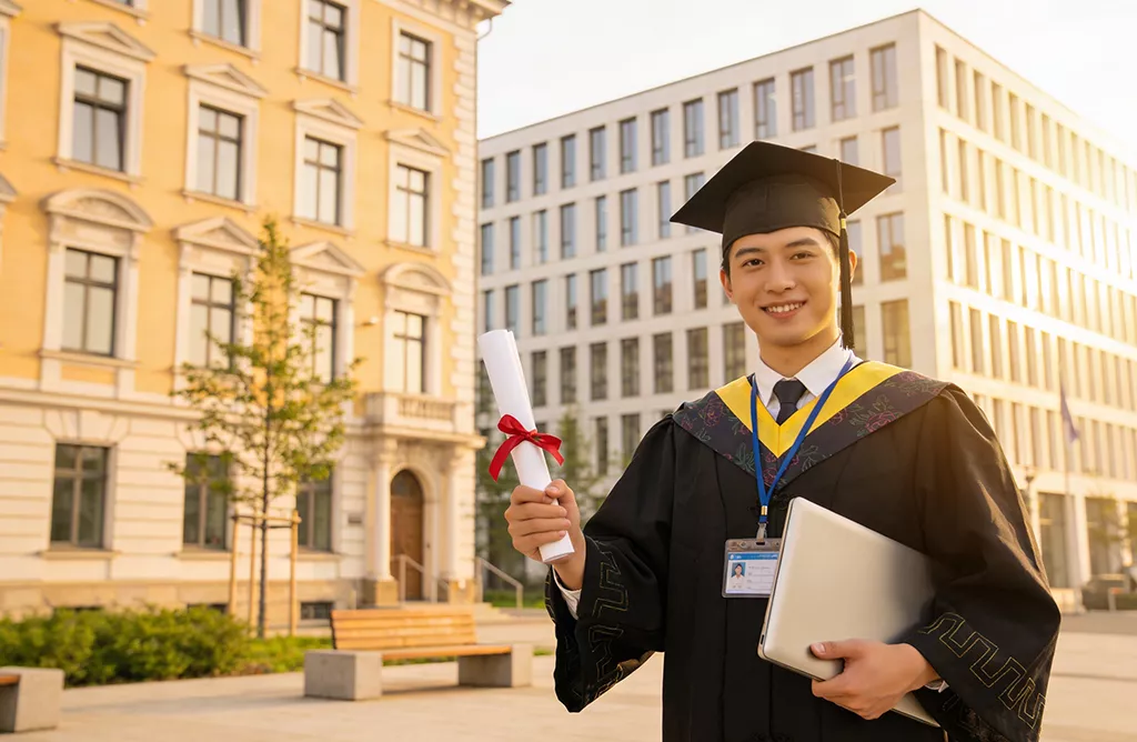 International Student Graduating from German University