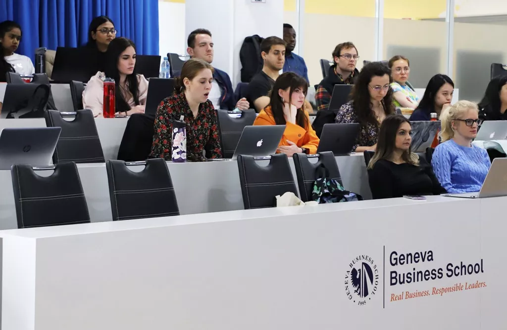 Classroom session at Geneva Business School Spain