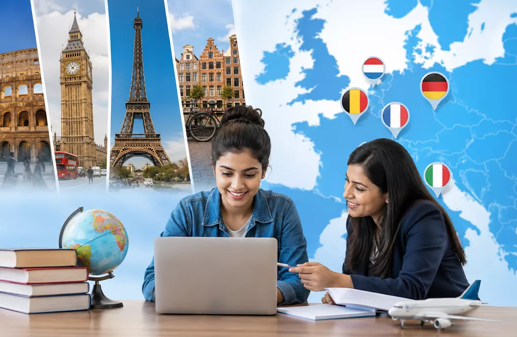 Students Consulting About Studying Abroad in European Countries