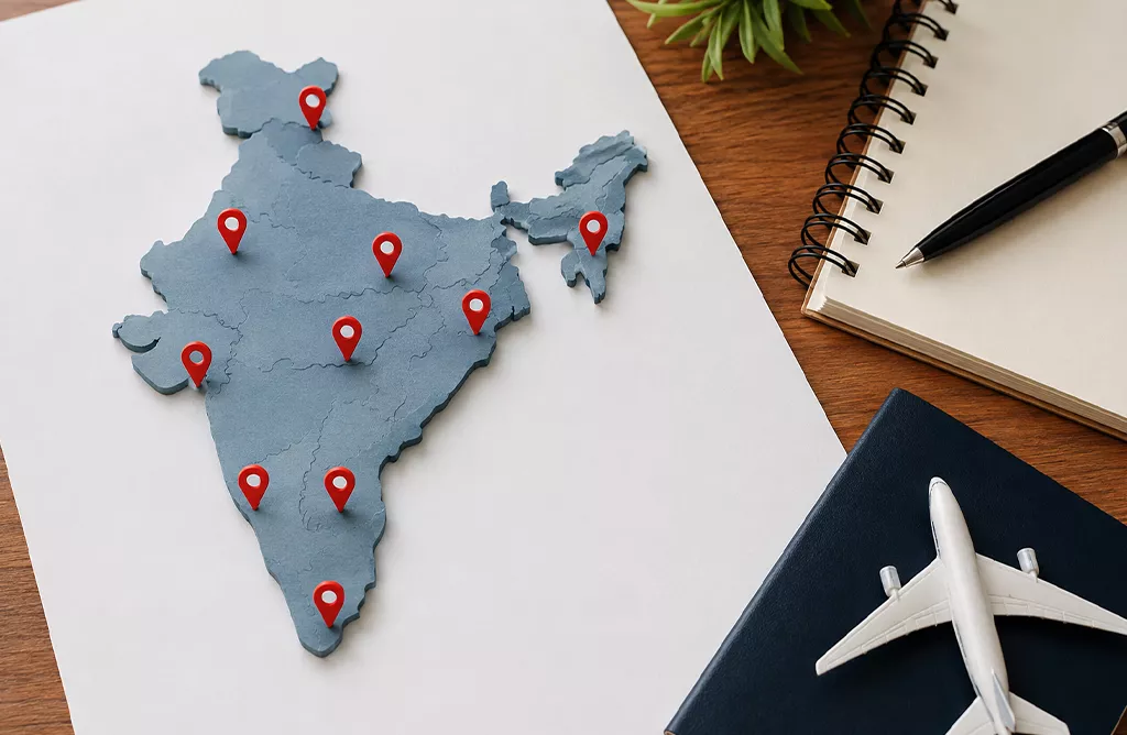 India Map Showing Study Abroad Locations For Germany University Applicants
